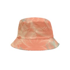 Teal Coral Abstract Floral Cream Bucket Hat (kids)