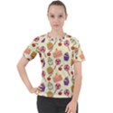 Cupcake Pattern Lollipop Women s Sport Raglan Tee View1