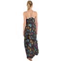 Flowers-leaves Leaf Background Floral Flora Cami Maxi Ruffle Chiffon Dress View2