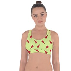 Red Christmas Tree Green Cross String Back Sports Bra by TetiBright