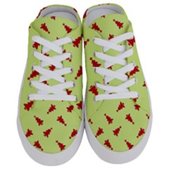 Red Christmas Tree Green Half Slippers by TetiBright