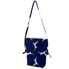 Silver Reindeer Blue Folding Shoulder Bag by TetiBright