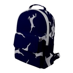 Silver Reindeer Blue Flap Pocket Backpack (large) by TetiBright