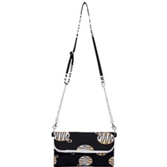 Gold Ornaments Black Mini Crossbody Handbag by TetiBright