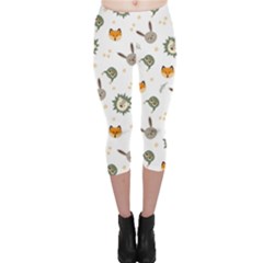 Rabbit, Lions And Nuts   Capri Leggings  by ConteMonfreyShop