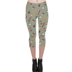 Wild Forest Friends  Capri Leggings  by ConteMonfreyShop