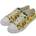 Seamless pattern vector industrial vehicle cartoon Women s Low Top Canvas Sneakers View2