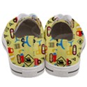 Seamless pattern vector industrial vehicle cartoon Women s Low Top Canvas Sneakers View4