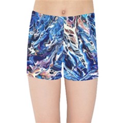 Cobalt Delta Kids  Sports Shorts by kaleidomarblingart