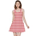 Straight Red White Small Plaids Inside Out Reversible Sleeveless Dress View3