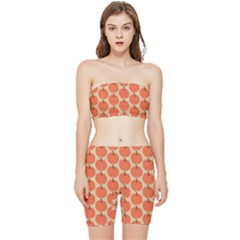 Cute Pumpkin Stretch Shorts And Tube Top Set by ConteMonfrey