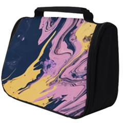 Pink Black And Yellow Abstract Painting Full Print Travel Pouch (big) by Wegoenart