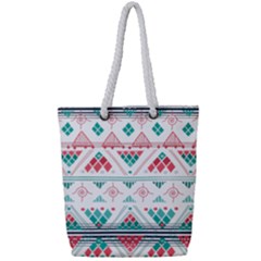 Aztec Ethnic Seamless Pattern Full Print Rope Handle Tote (small) by Jancukart