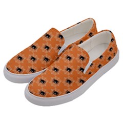 Halloween Black Orange Spiders Men s Canvas Slip Ons by ConteMonfrey