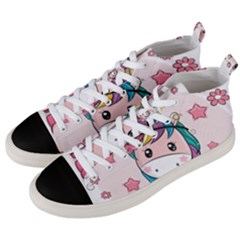 Cartoon Unicorn Fantasy Men s Mid-top Canvas Sneakers by Jancukart