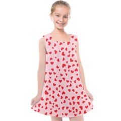 Hearts Valentine Heart Pattern Kids  Cross Back Dress by Ravend