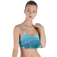 Palm Leaves Waves Mountains Hills Layered Top Bikini Top  by Ravend