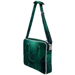 Green Line Shape Stripe Corolla Cross Body Office Bag by Ravend