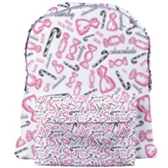 Candy Pink Black-cute Sweat Giant Full Print Backpack by Ravend