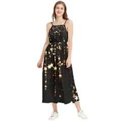 Stars Christmas Background Pattern Boho Sleeveless Summer Dress by danenraven