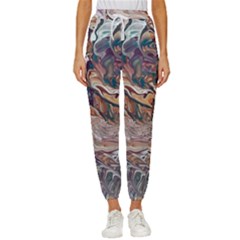 Abstract Ammonite I Cropped Drawstring Pants by kaleidomarblingart