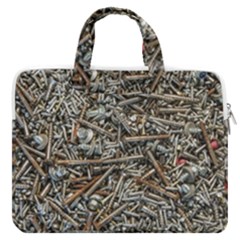 Screws Scrap Metal Rusted Screw Art Macbook Pro 13  Double Pocket Laptop Bag by Wegoenart