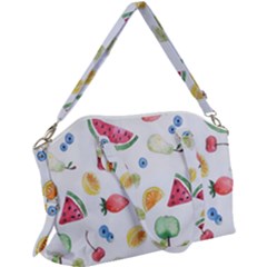 Fruit Summer Vitamin Watercolor Canvas Crossbody Bag by Wegoenart