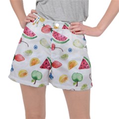 Fruit Summer Vitamin Watercolor Ripstop Shorts by Wegoenart