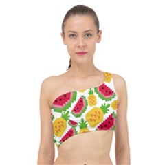 Watermelon Pattern Fruit Summer Spliced Up Bikini Top  by Wegoenart