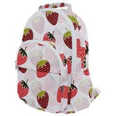 Strawberry Pattern Background Rounded Multi Pocket Backpack by Wegoenart