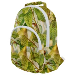 Pear Fruit Tree Organic Pattern Rounded Multi Pocket Backpack by Wegoenart