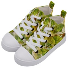 Pear Fruit Tree Organic Pattern Kids  Mid-top Canvas Sneakers by Wegoenart