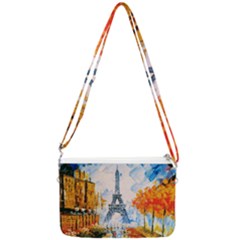 Eiffel Tower Landmark Architecture  Artistic Double Gusset Crossbody Bag by danenraven