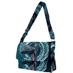 Dinosaur Sea Boat Fantasy Full Print Messenger Bag (l) by Wegoenart