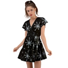 The Most Beautiful Stars Flutter Sleeve Wrap Dress by ConteMonfrey