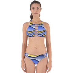 Background Abstract Wave Colorful Perfectly Cut Out Bikini Set by Ravend