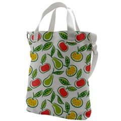 Fruit Fruits Food Illustration Background Pattern Canvas Messenger Bag by Ravend