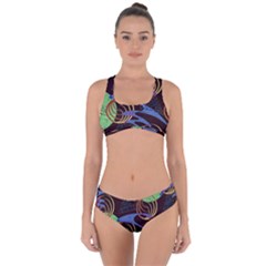 Pyramid Sphere Colorful Background Criss Cross Bikini Set by Ravend