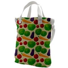 Food Illustration Pattern Texture Canvas Messenger Bag by Ravend