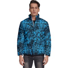 Network Circuit Board Trace Men s Puffer Bubble Jacket Coat by Ravend