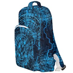 Network Circuit Board Trace Double Compartment Backpack by Ravend