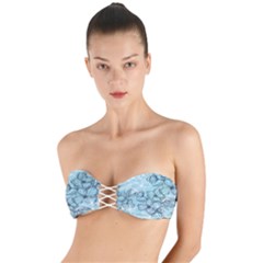 Flowers-25 Twist Bandeau Bikini Top