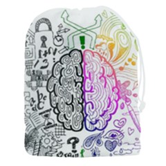 Anatomy Brain Head Medical Psychedelic  Skull Drawstring Pouch (3xl) by danenraven