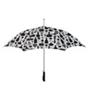 Wine Pattern Black White Straight Umbrellas View3