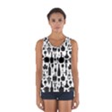 Wine Pattern Black White Sport Tank Top  View1