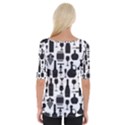 Wine Pattern Black White Wide Neckline Tee View2