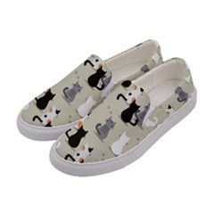 Cute-cat-seamless-pattern Women s Canvas Slip Ons by Jancukart