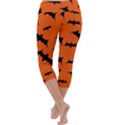 Halloween Card With Bats Flying Pattern Capri Yoga Leggings View4