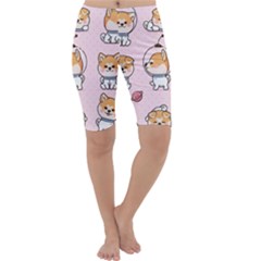 Set Kawaii Smile Japanese Dog Cartoon Cropped Leggings  by Wegoenart