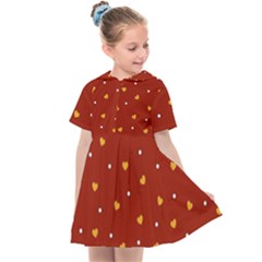 Red Yellow Love Heart Valentine Kids  Sailor Dress by Ravend